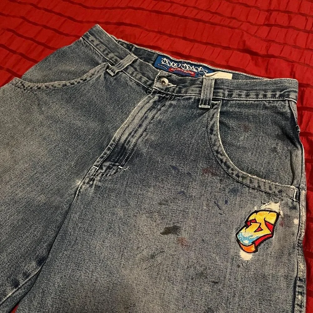 Vintage 90s Lofty Fit Baggy JNCO Jorts Large Barrel Pocket Carpenter denim short